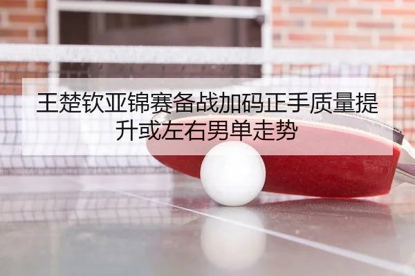 王楚钦亚锦赛备战加码正手质量提升或左右男单走势